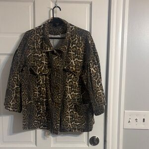 Vince Leopard Print Utility Jacket